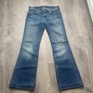 7 For All Mankind Classic Blue Wide Leg Jeans